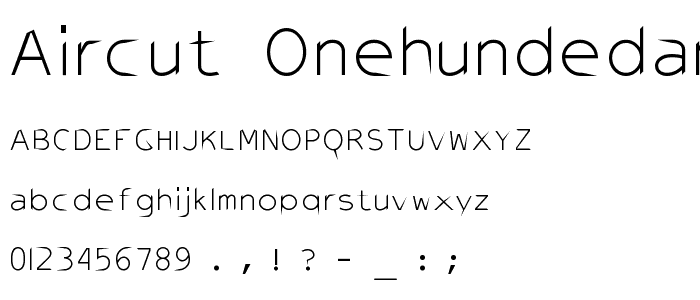 AirCut OneHundedandOne font